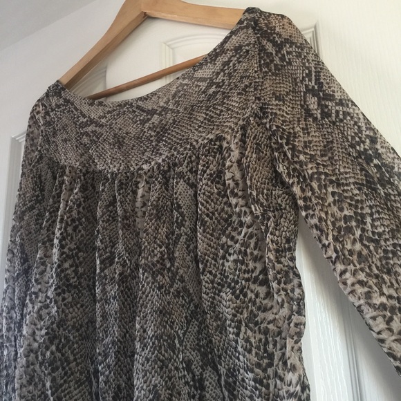 Zara snake python print sheet blouse - sz M - Picture 3 of 8